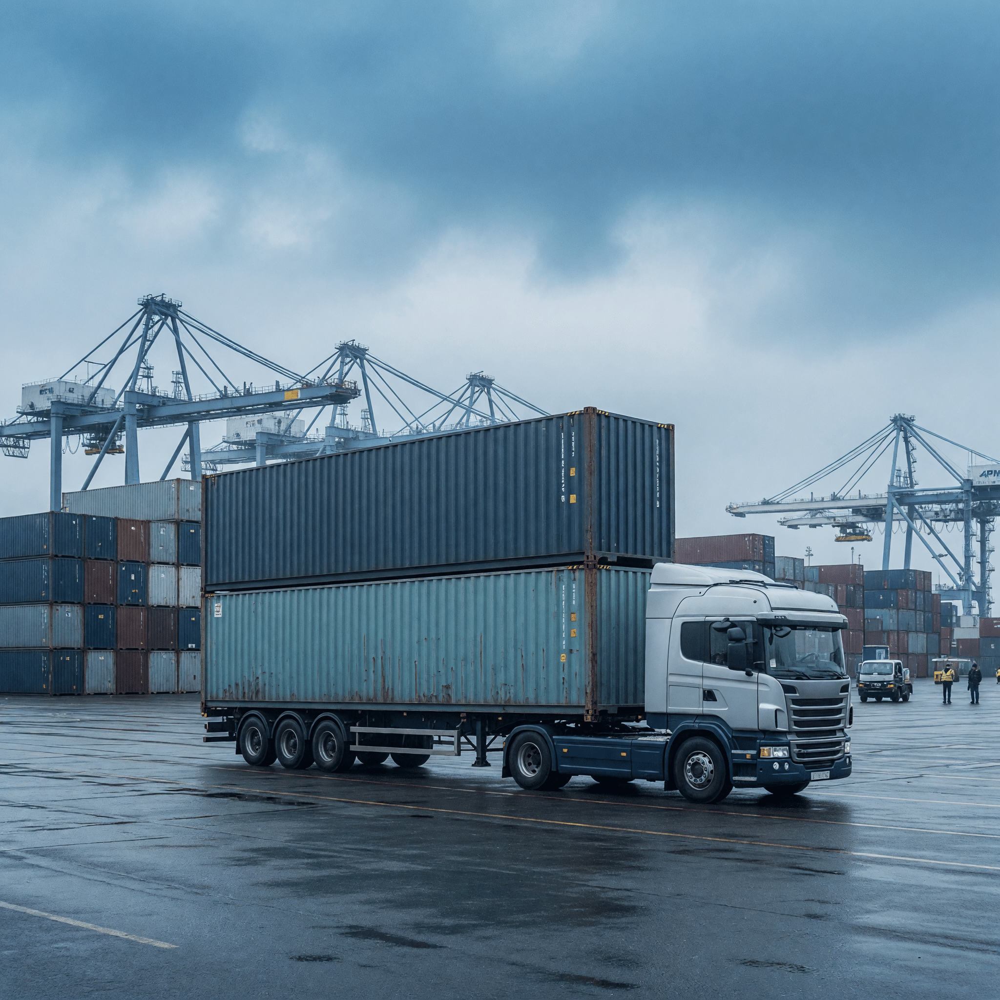 Camión en transporte intermodal de mercancías